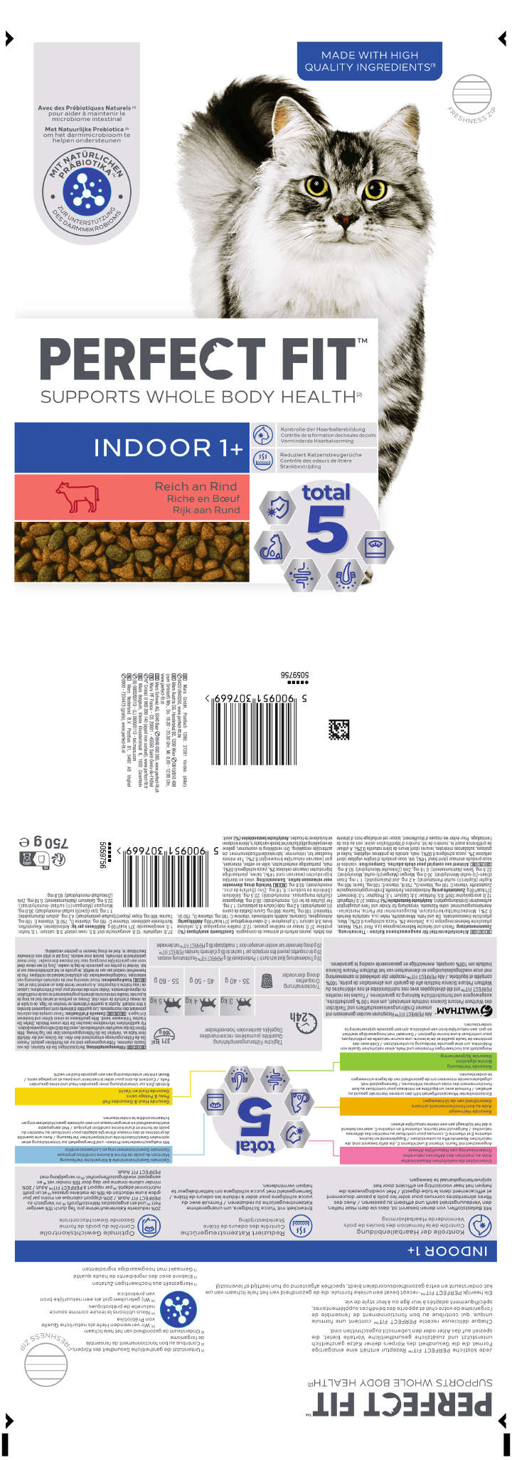 PERFECT FIT Katzen-Trockenfutter Indoor - Mit Rind